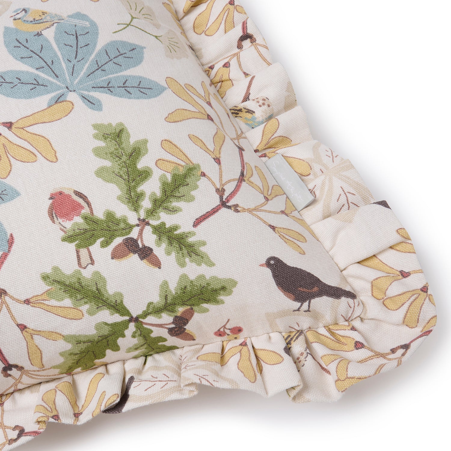 Orchard Birds Frill Edge Cushion