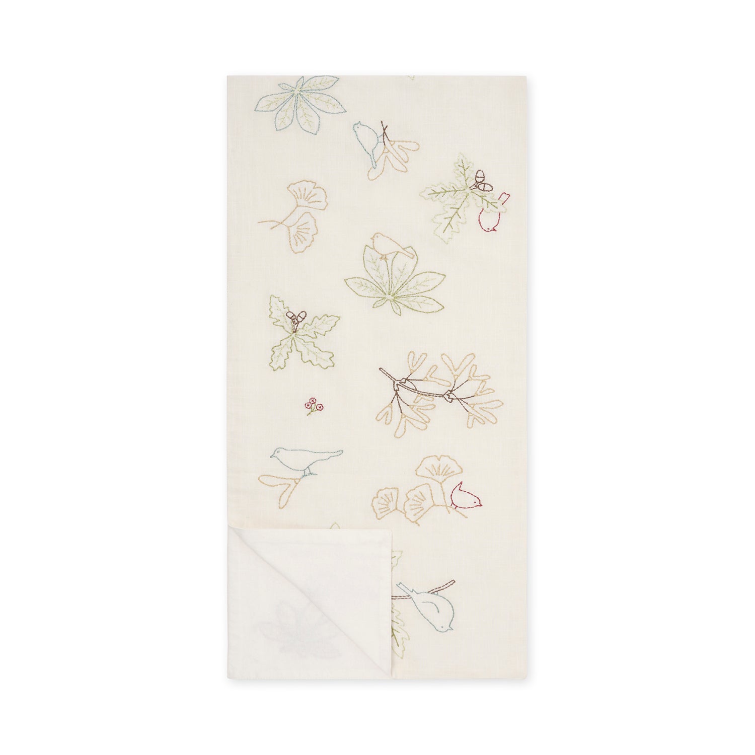 Orchard Birds Embroidered Table Runner