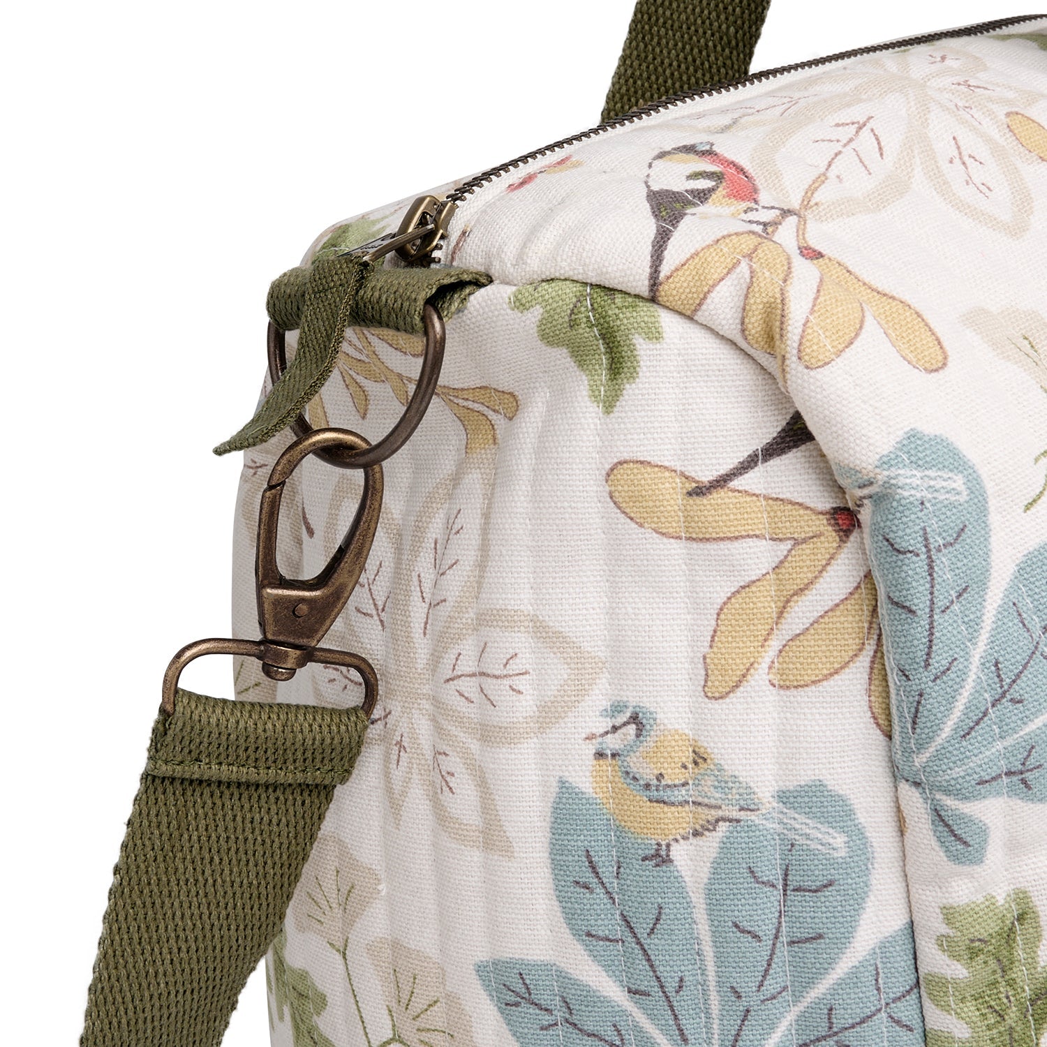 Orchard Birds Quilted Weekend Bag