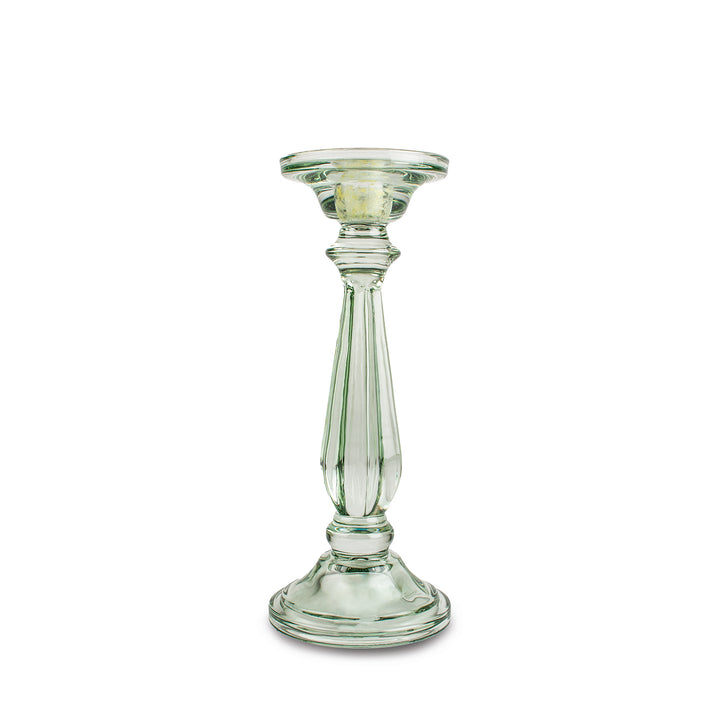 Light Green Glass Candlestick