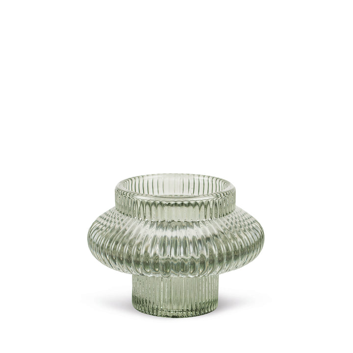 Mist Glass Candlestick Duo