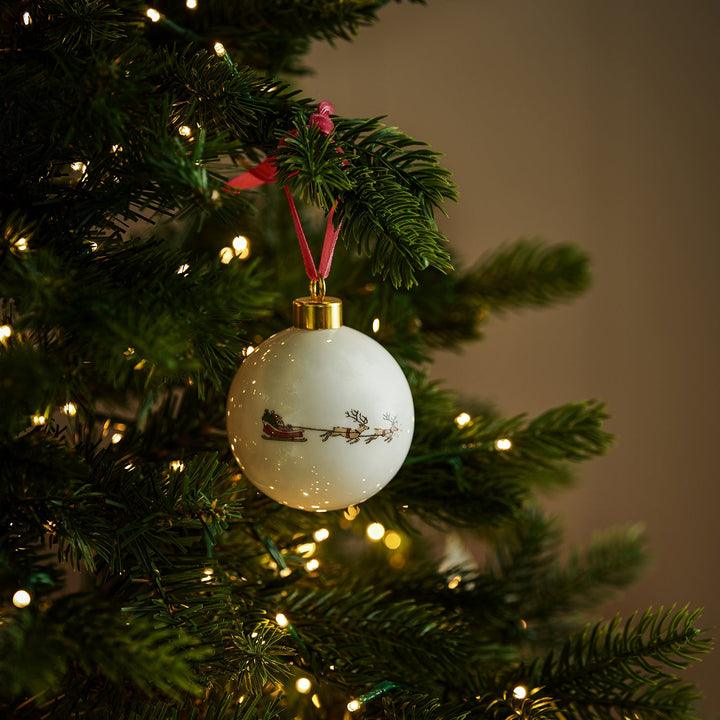Father Christmas China Bauble