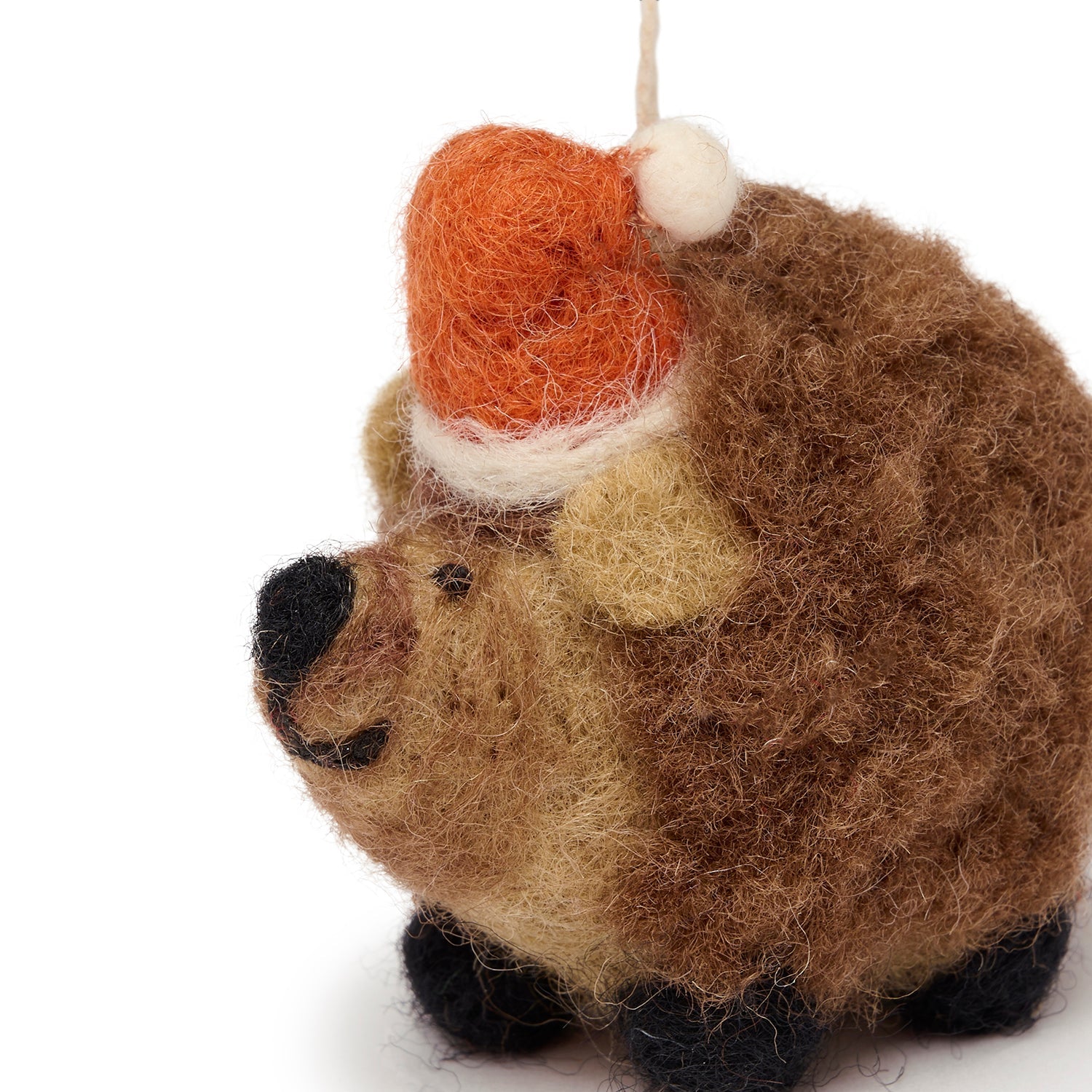 Christmas Hedgehog Felt Bauble