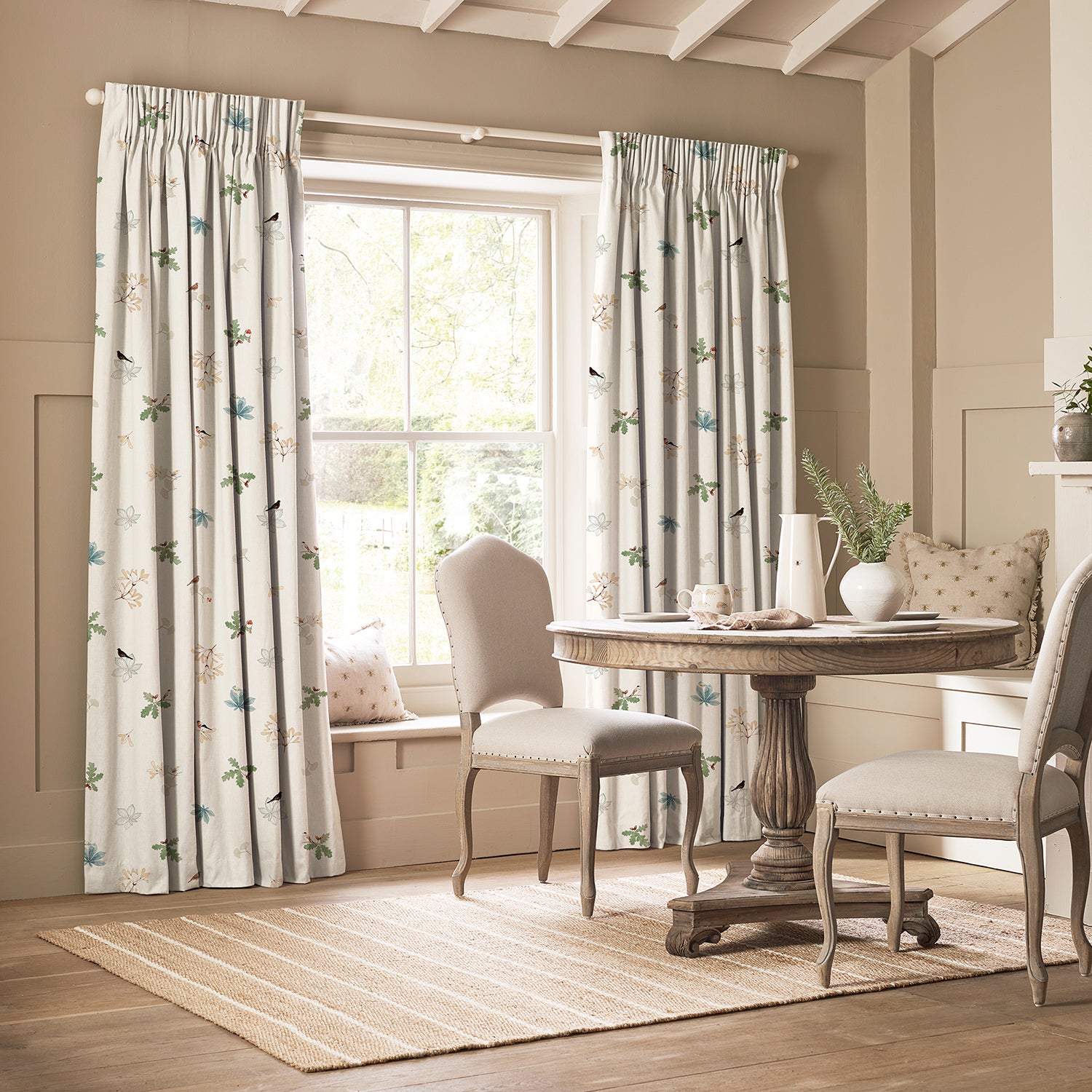 Orchard Birds Off White Made to Measure Curtains
