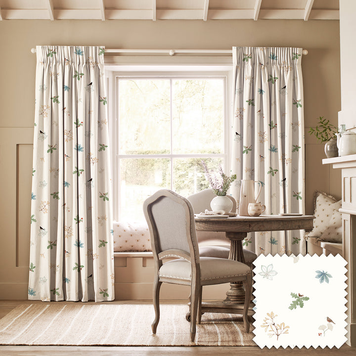 Orchard Birds Off White Made to Measure Curtains