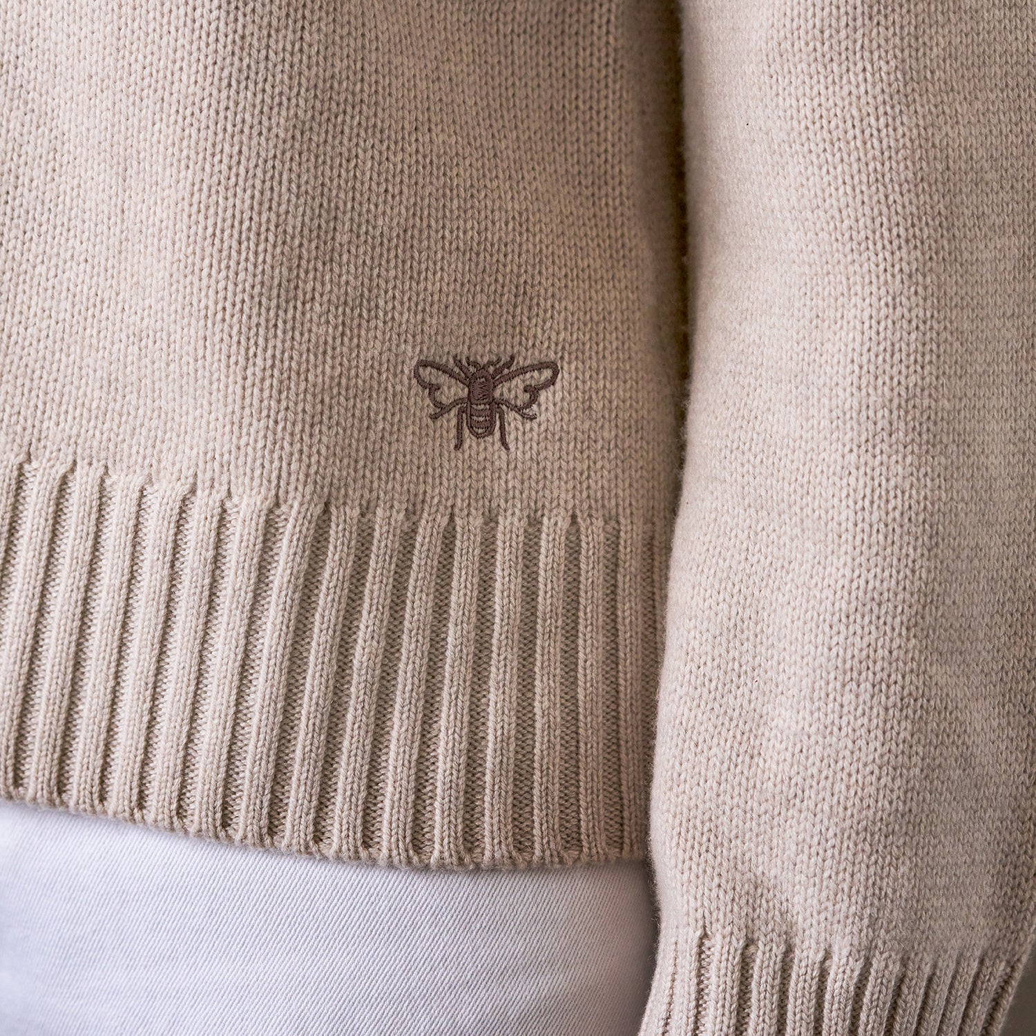 Bees Wool Cashmere Blend Jumper - Oatmeal