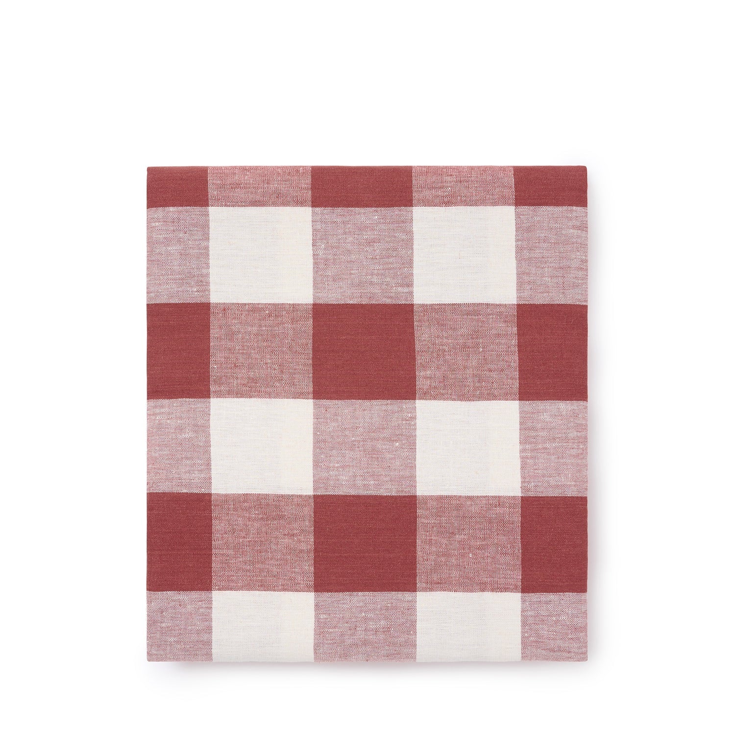 Rustic Red Gingham Linen Tablecloth