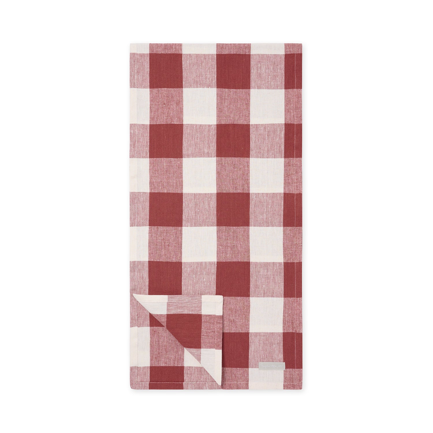 Rustic Red Gingham Linen Table Runner