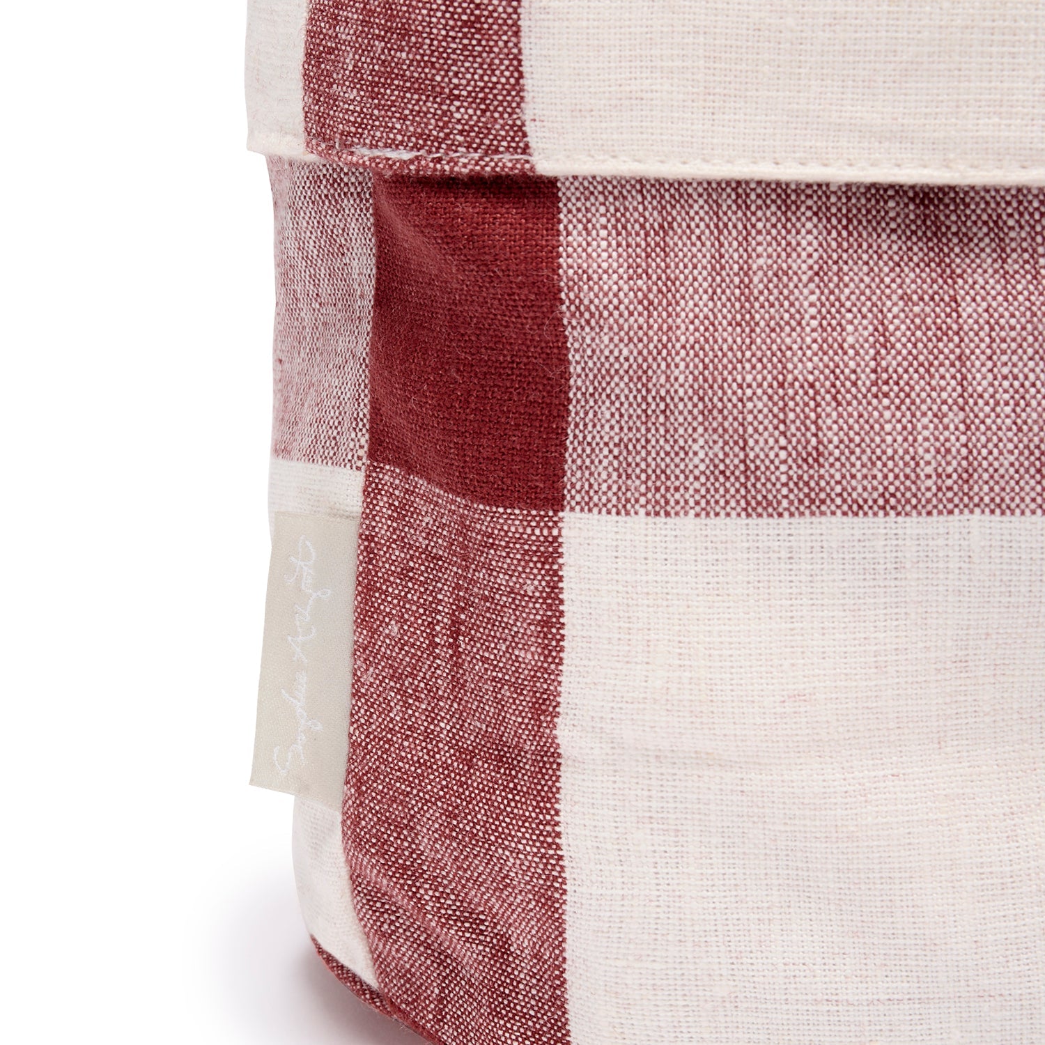 Rustic Red Gingham Linen Bread Baskets (Set of 2)