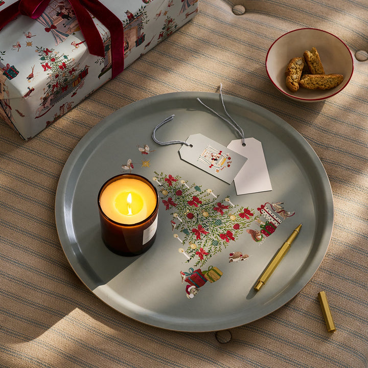 Cosy Christmas Round Serving Tray