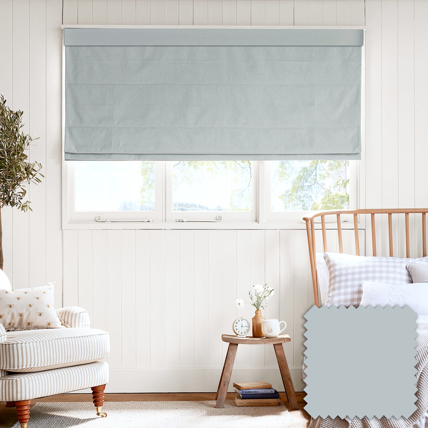 Witham Blue Made to Measure Roman Blind