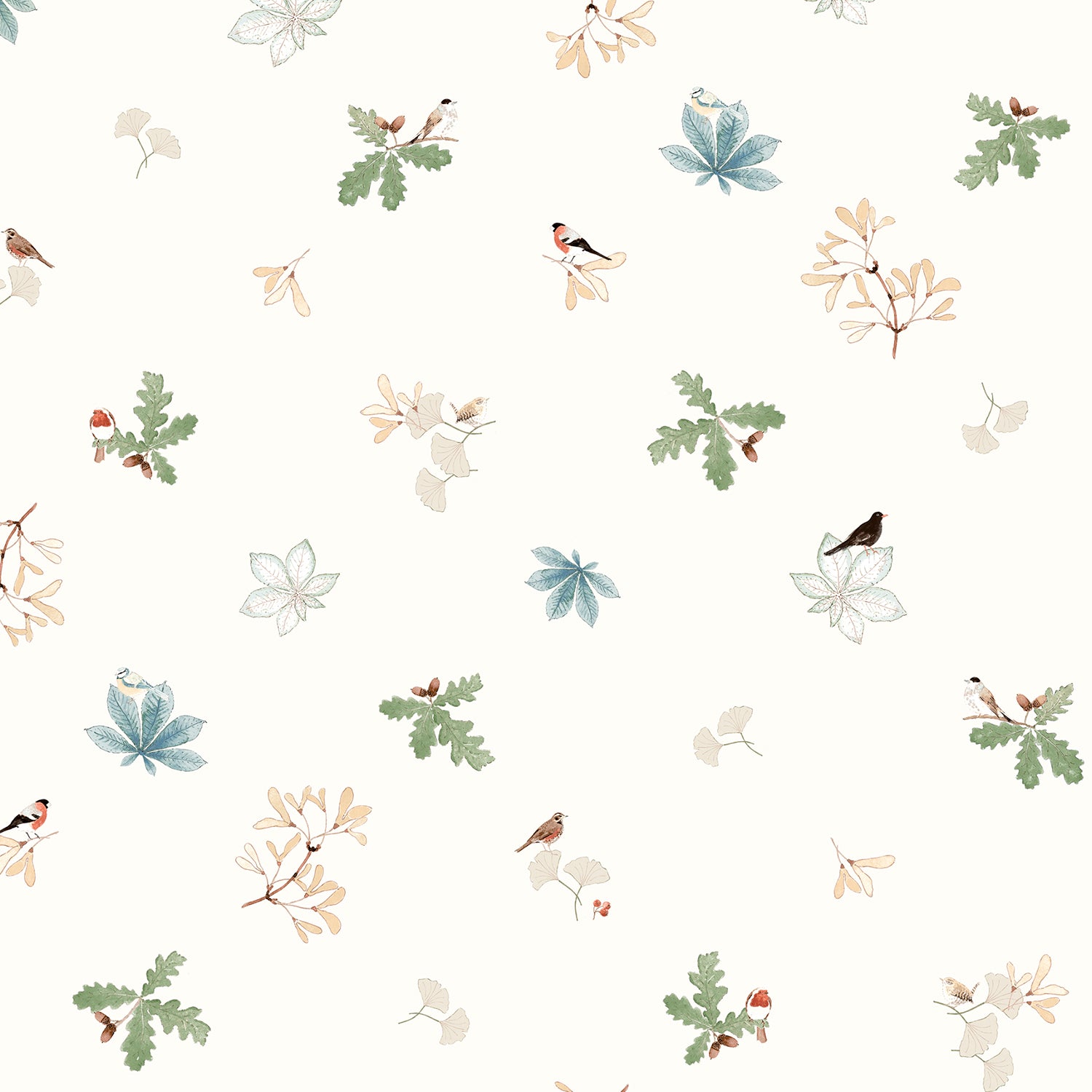 Orchard Birds Off White Made to Measure Roller Blind