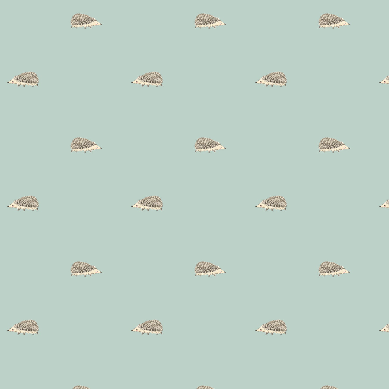 Hedgehogs Pale Mint Blue Curtains/Roman Blind Sample by Sophie Allport