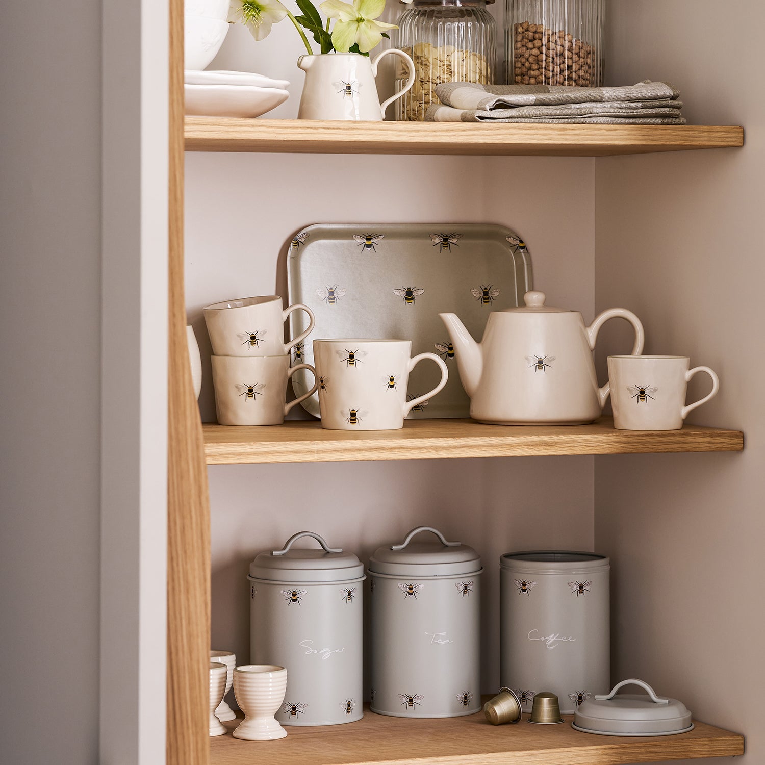 Bees Dimpled Small Stoneware Coffee Mug