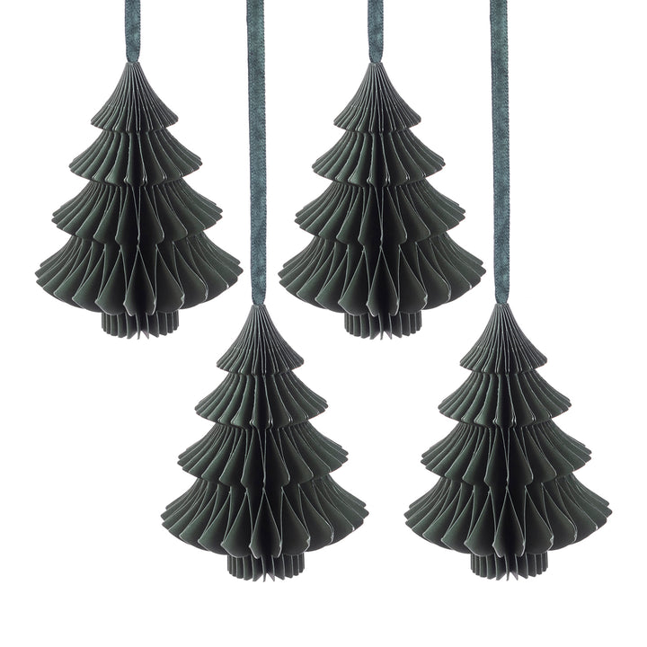 Sage Paper Tree Bauble (Set of 4) by Sophie Allport