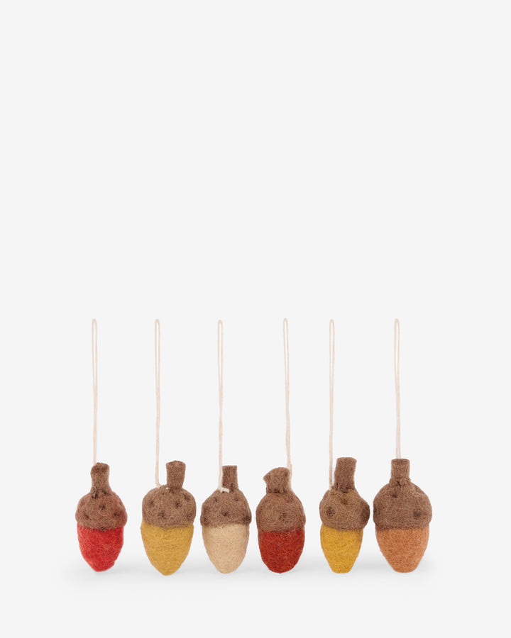 Acorn Felt Baubles (Set of 6)