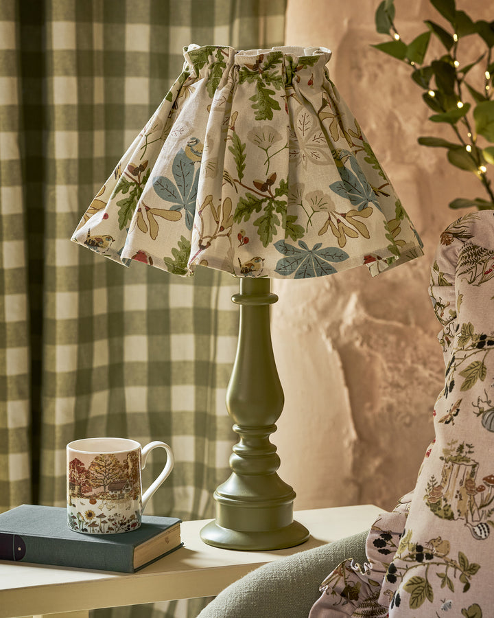 Witham Turned Lamp Base - Olive Green