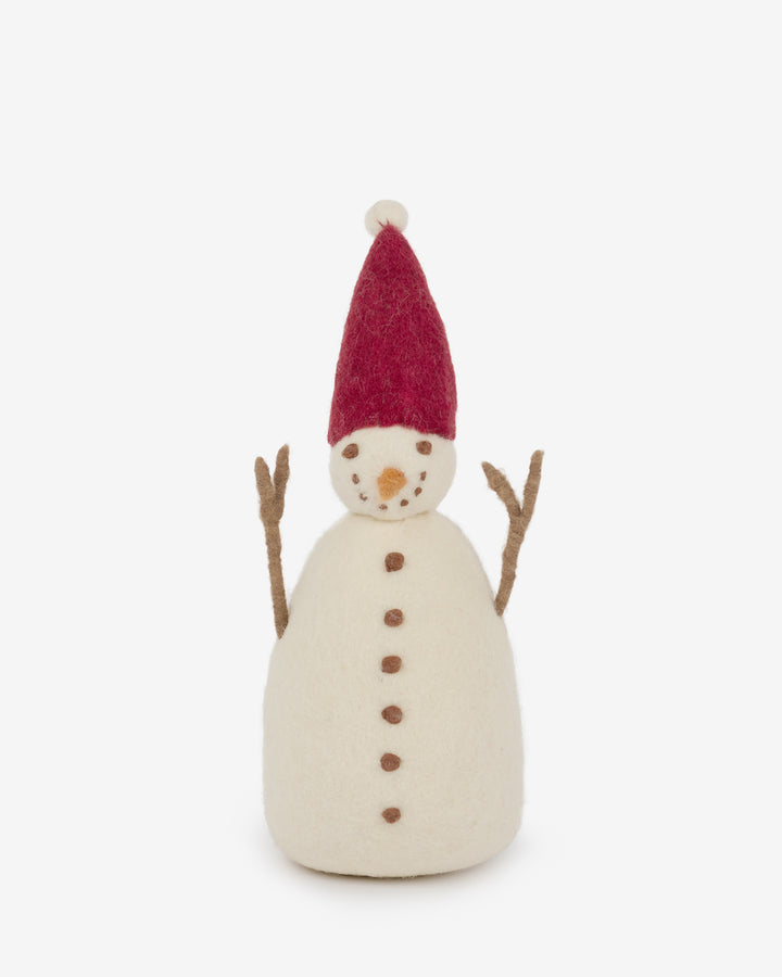 Red Hat Snowman Felt Decoration