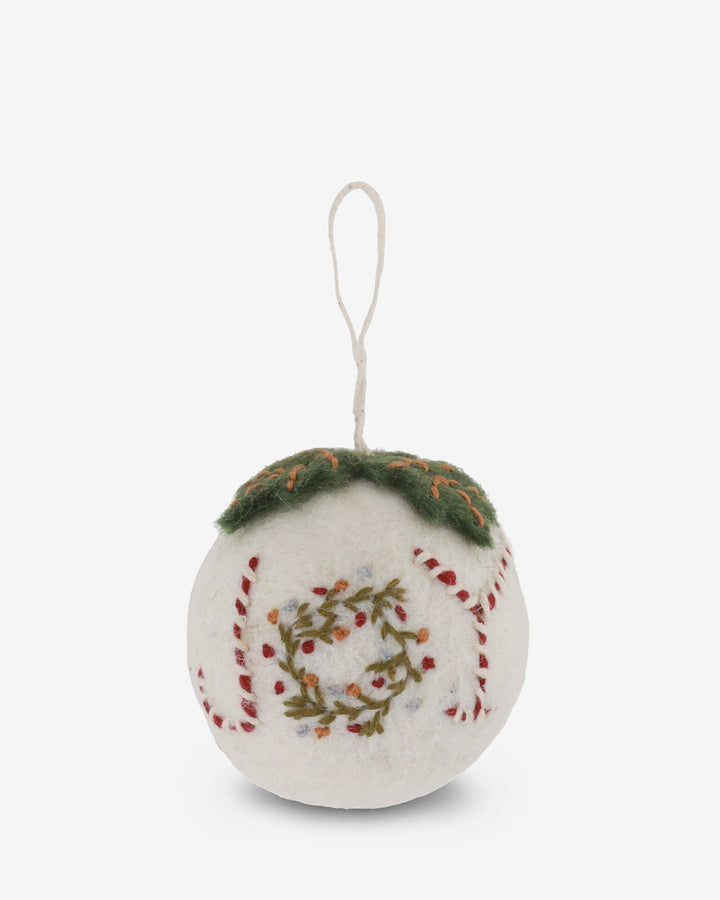 Joy Snowball Felt Bauble