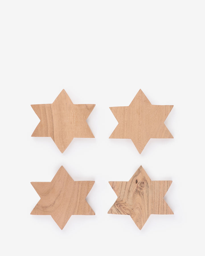 Wooden Star Coasters (Set of 4)