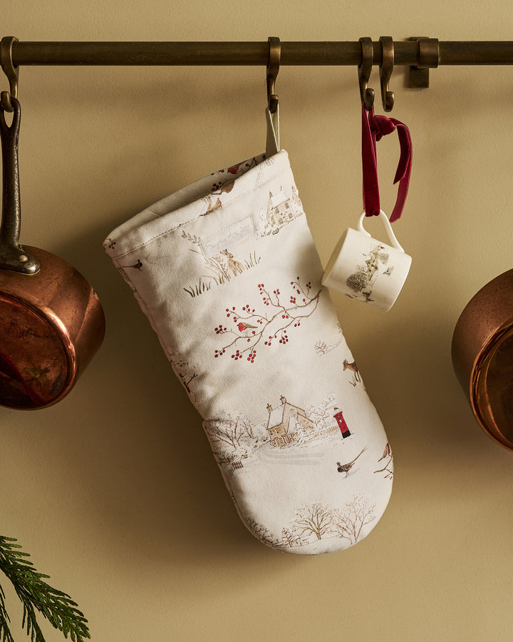 Snowy Village Oven Mitt