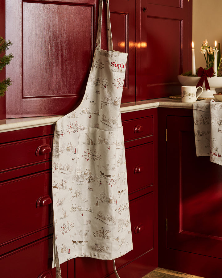 Snowy Village Apron
