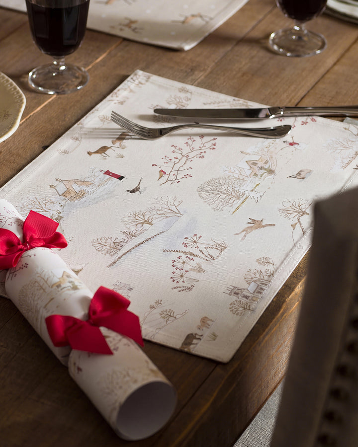 Snowy Village Washable Placemats (Set of 2)