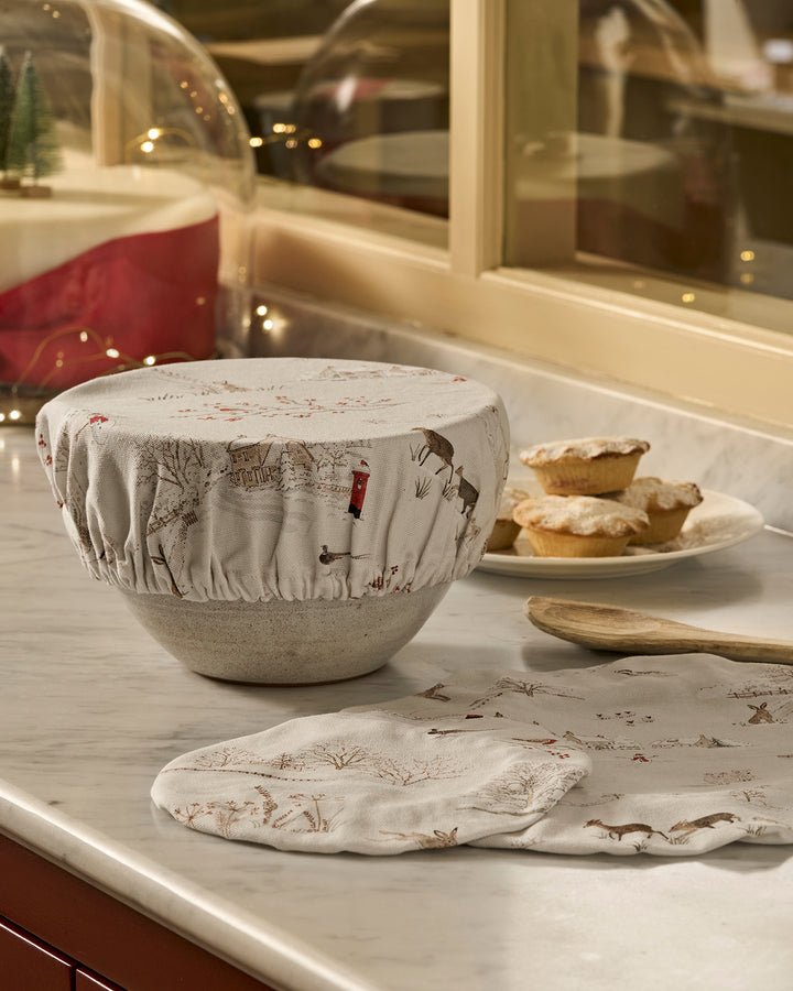 Snowy Village Food Covers (Set of 3)