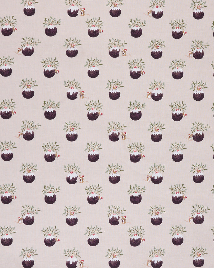 Christmas Puddings Fabric By The Metre