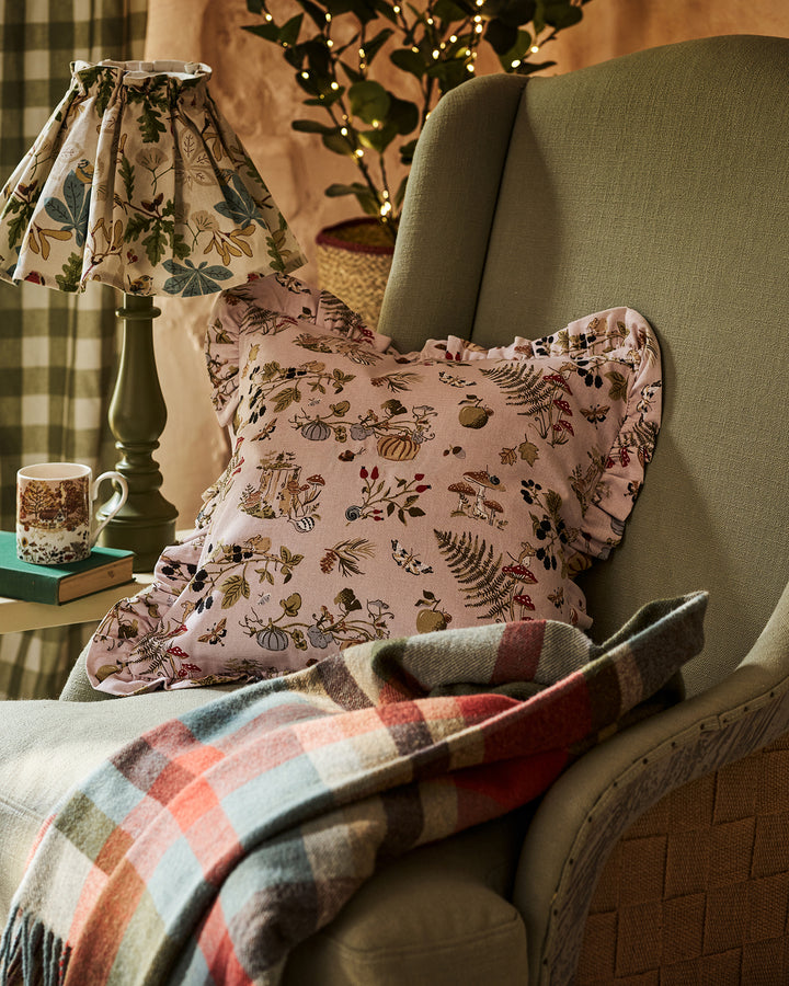 Autumn Forage Frill Edge Cushion