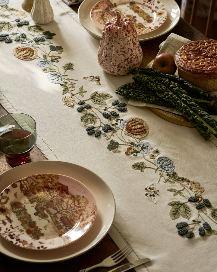 Autumn Forage Embroidered Table Runner