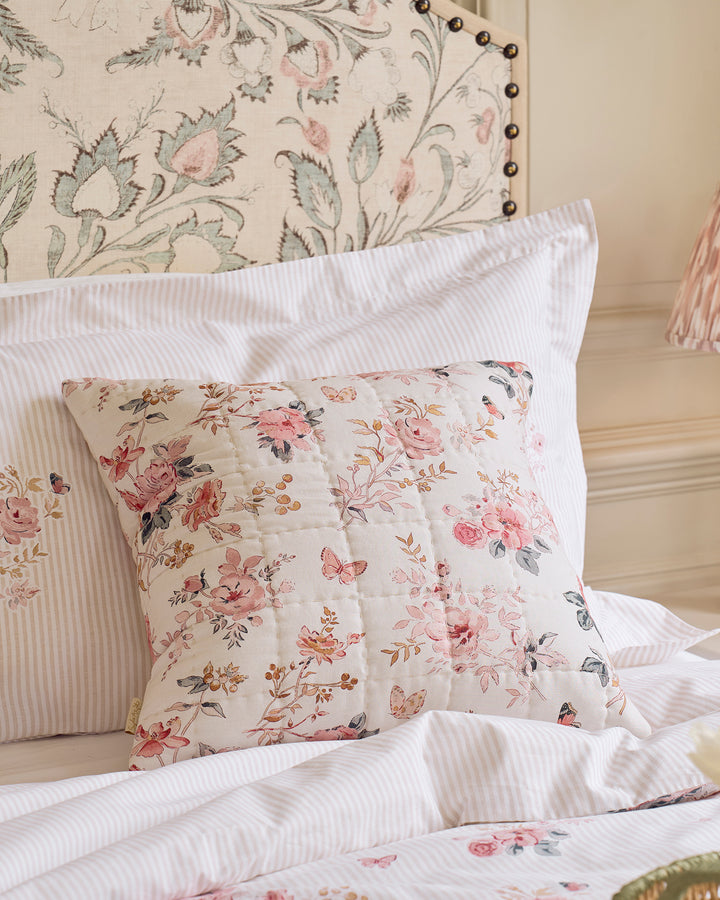 Vintage Rose Quilted Cushion