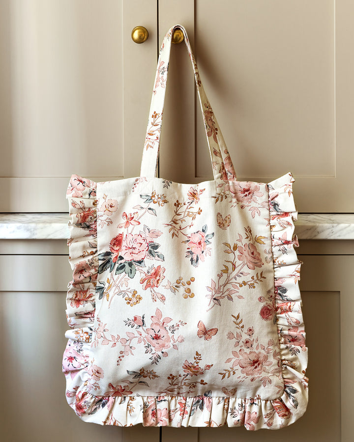 Vintage Rose Frill Tote Bag