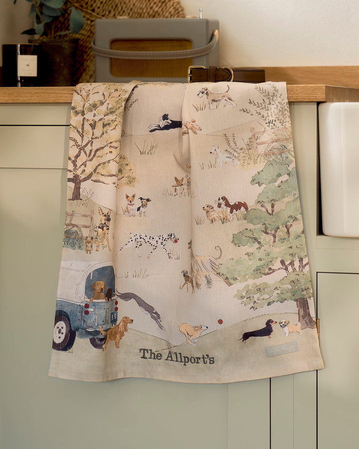 Tails & Trails Scene Tea Towel