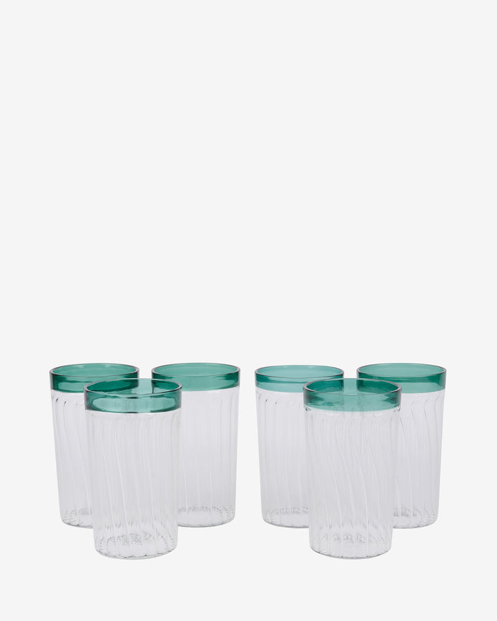 Green Swirl Tumblers (Set of 6)
