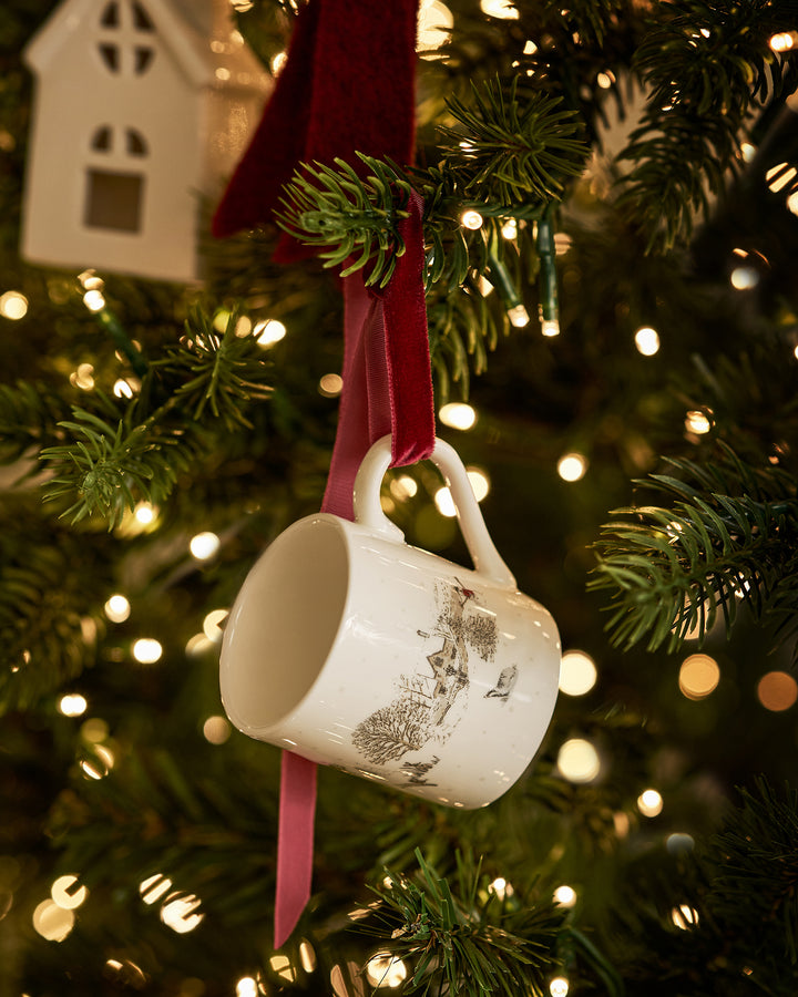 Snowy Village Mini Mug Bauble