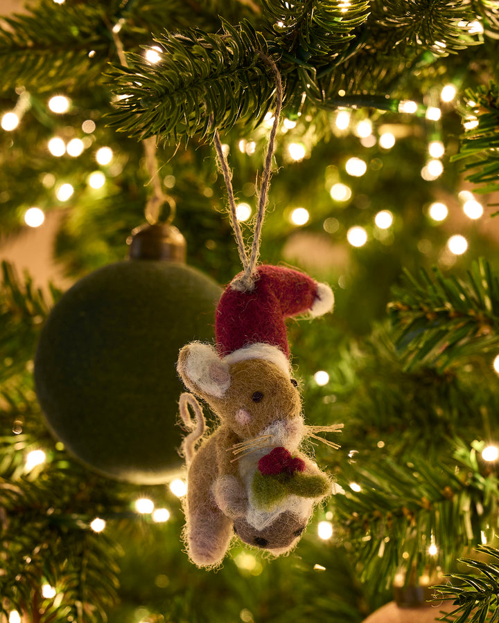 Monty Mouse Christmas Felt Bauble