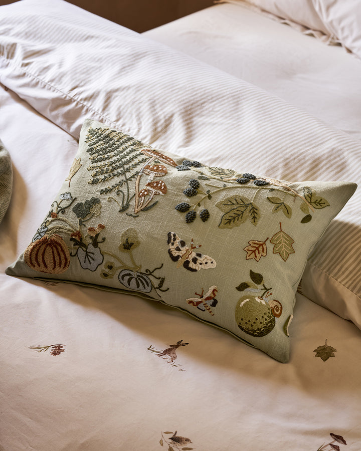 Autumn Forage Embroidered Cushion