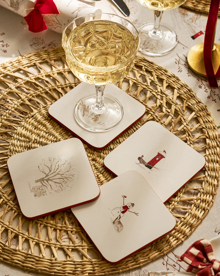 Snowy Village Coasters (Set of 4)