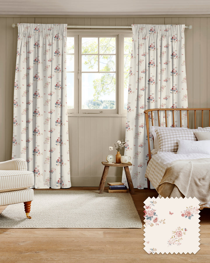Vintage Rose Pink Made to Measure Curtains