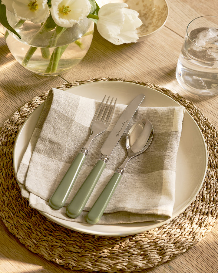 Green Handle Cutlery Set