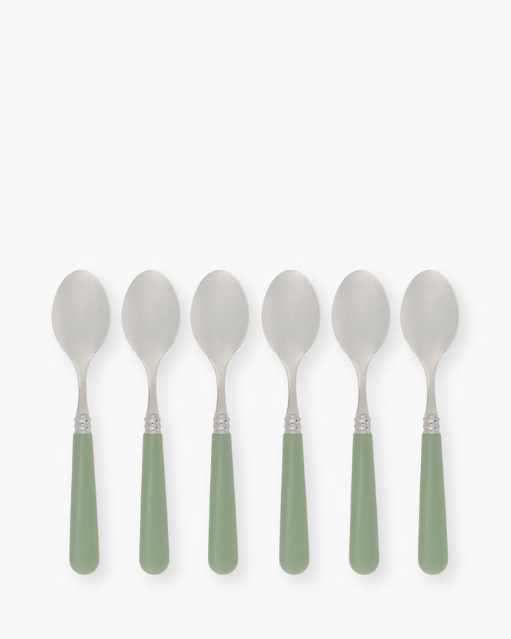 Green Handle Teaspoons (Set of 6)