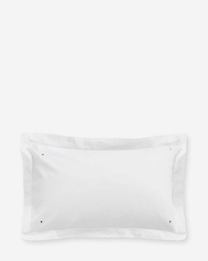 Hearts Embroidered Pair of Oxford Pillowcases