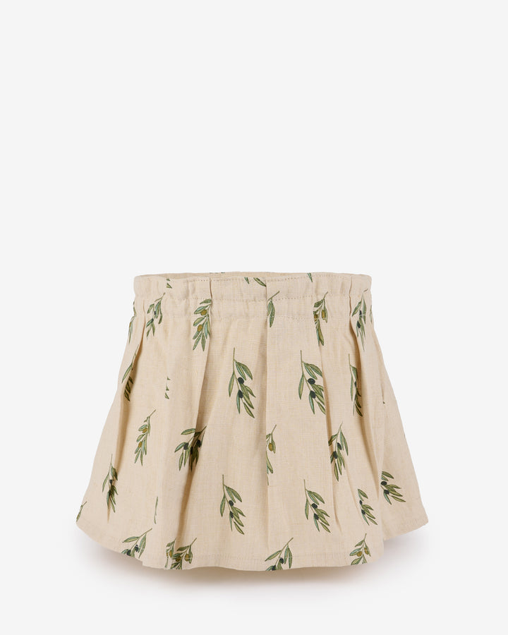 Olive Linen Pleated Lampshade Cover