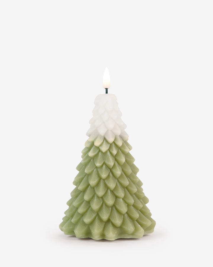 Snowy Christmas Tree Pre-Lit Candles