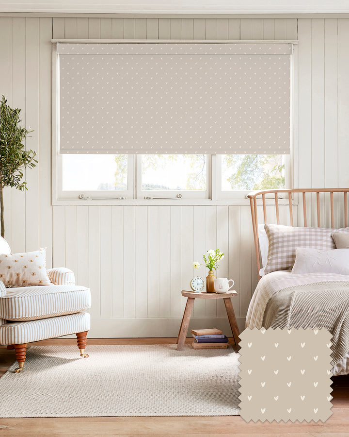 Hearts Oakham Taupe Made to Measure Roller Blind