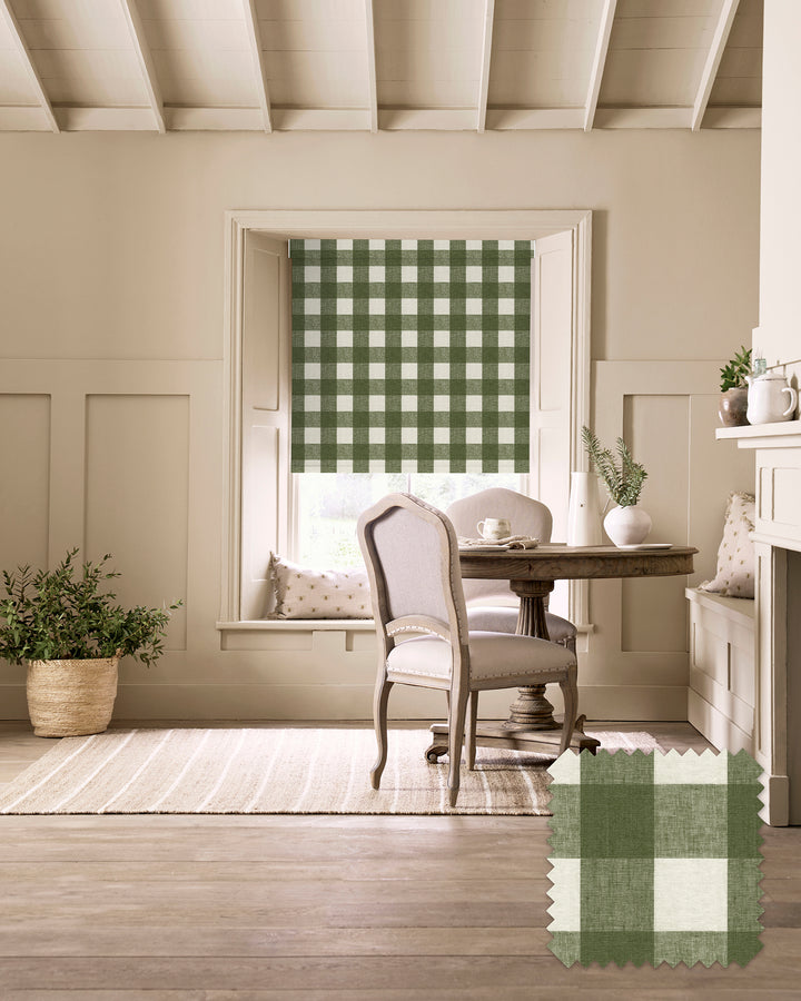 Stamford Green Gingham Made to Measure Roller Blind