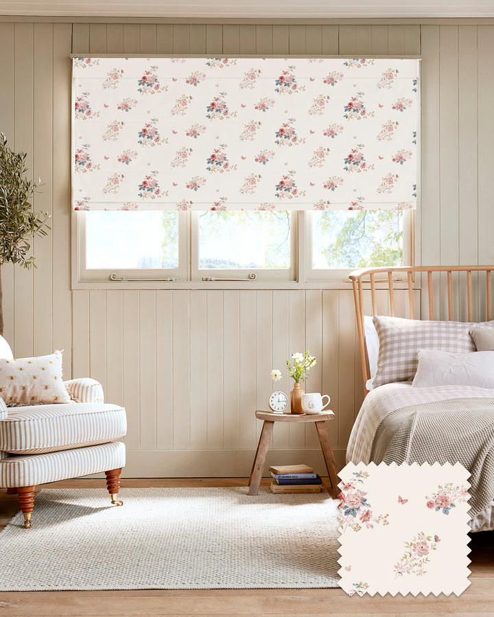 Vintage Rose Pink Made to Measure Roman Blind