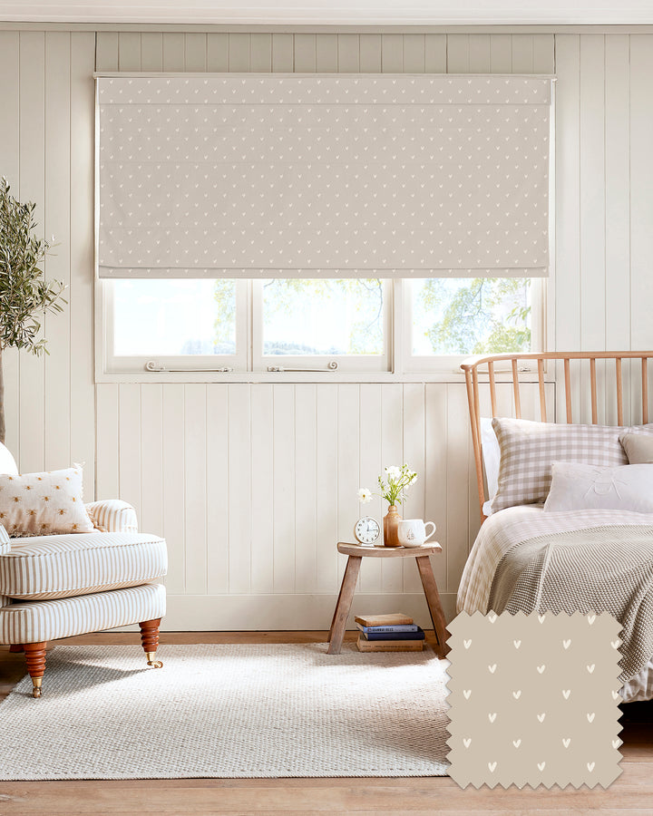 Hearts Oakham Taupe Made to Measure Roman Blind