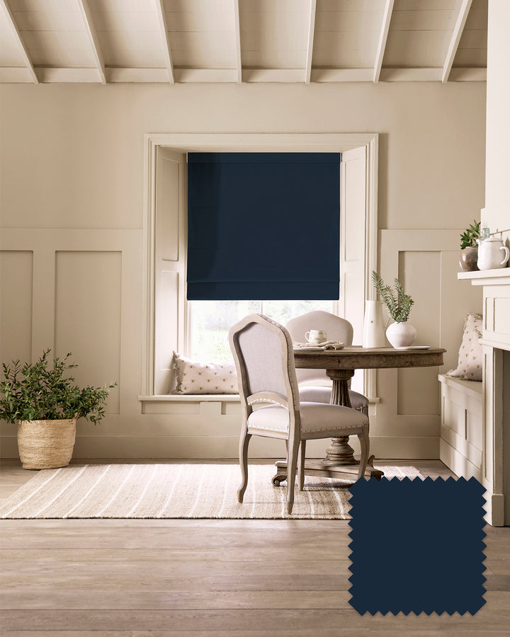 Oundle Navy Made to Measure Roman Blind